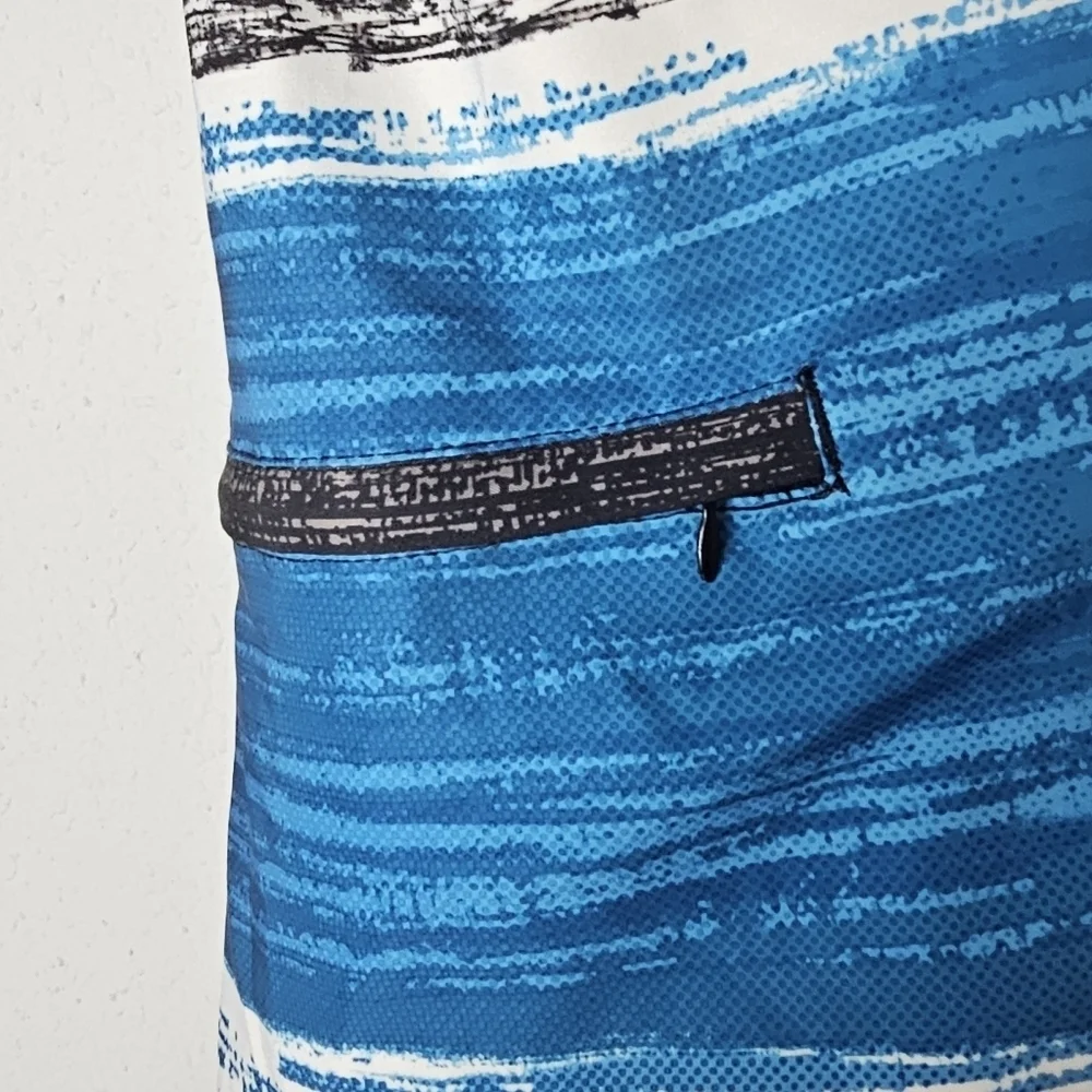 Burnside Mens Blue‎ Tropical Palm Tree Board Shorts Swim Trunks Size 34